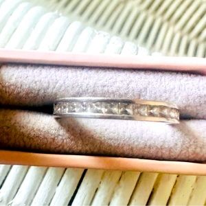 Sterling Silver ring , channel set cubic